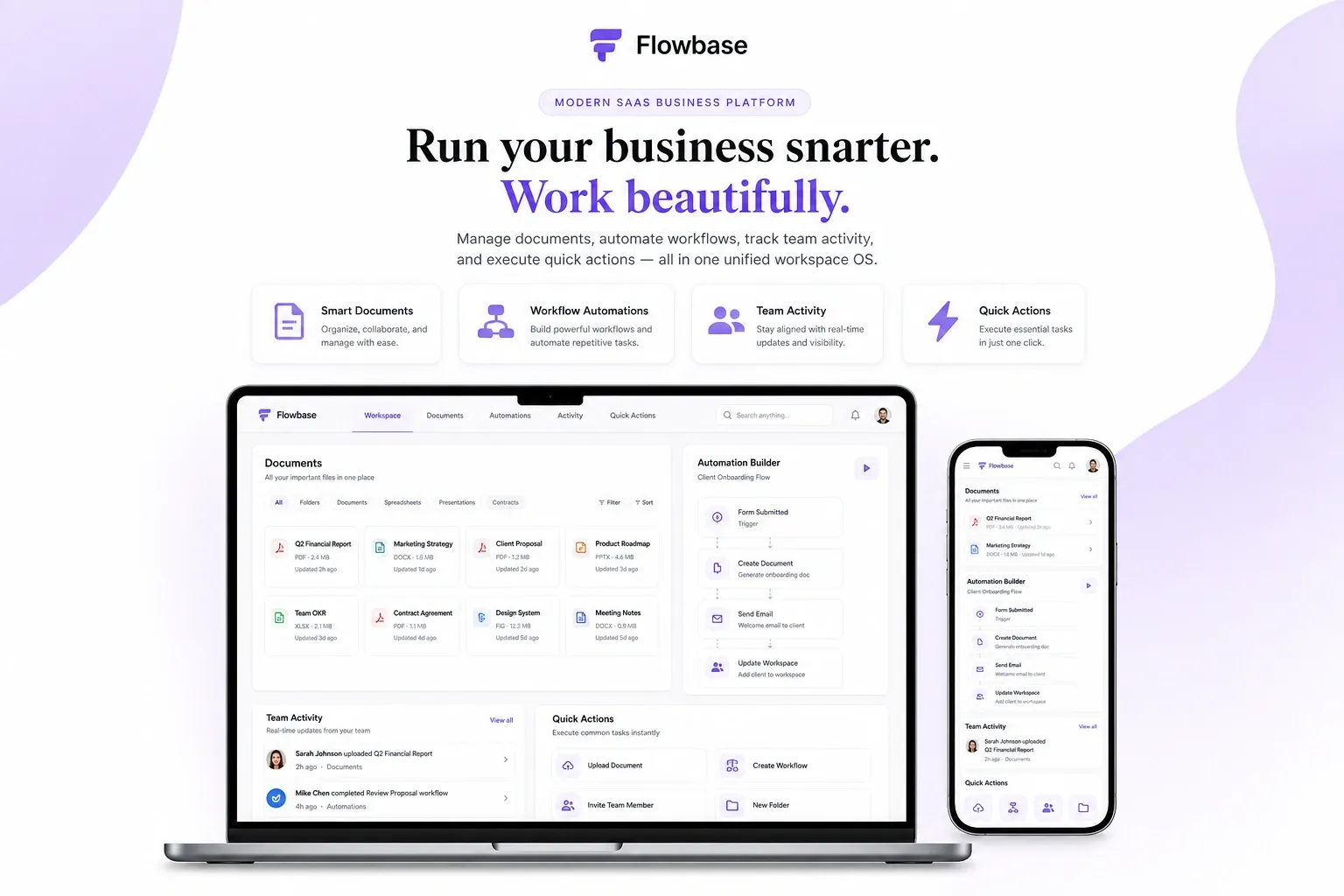 Modern SaaS Business Management & Analytics Platform