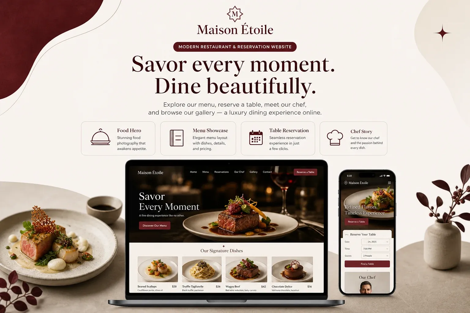 Modern Restaurant & Reservation Website