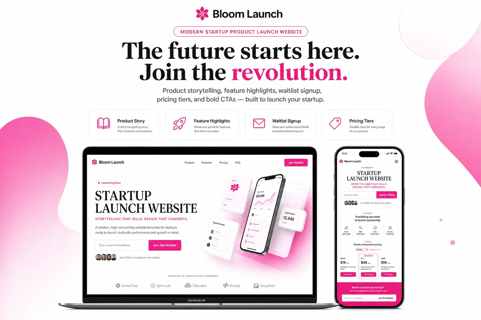 Modern Startup Product Launch Website